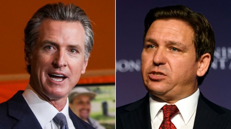 Ron DeSantis and Gavin Newsom debut the sensational politics of