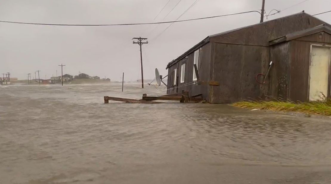 Inclement weather batters residents of Hooper Bay, Alaska.
