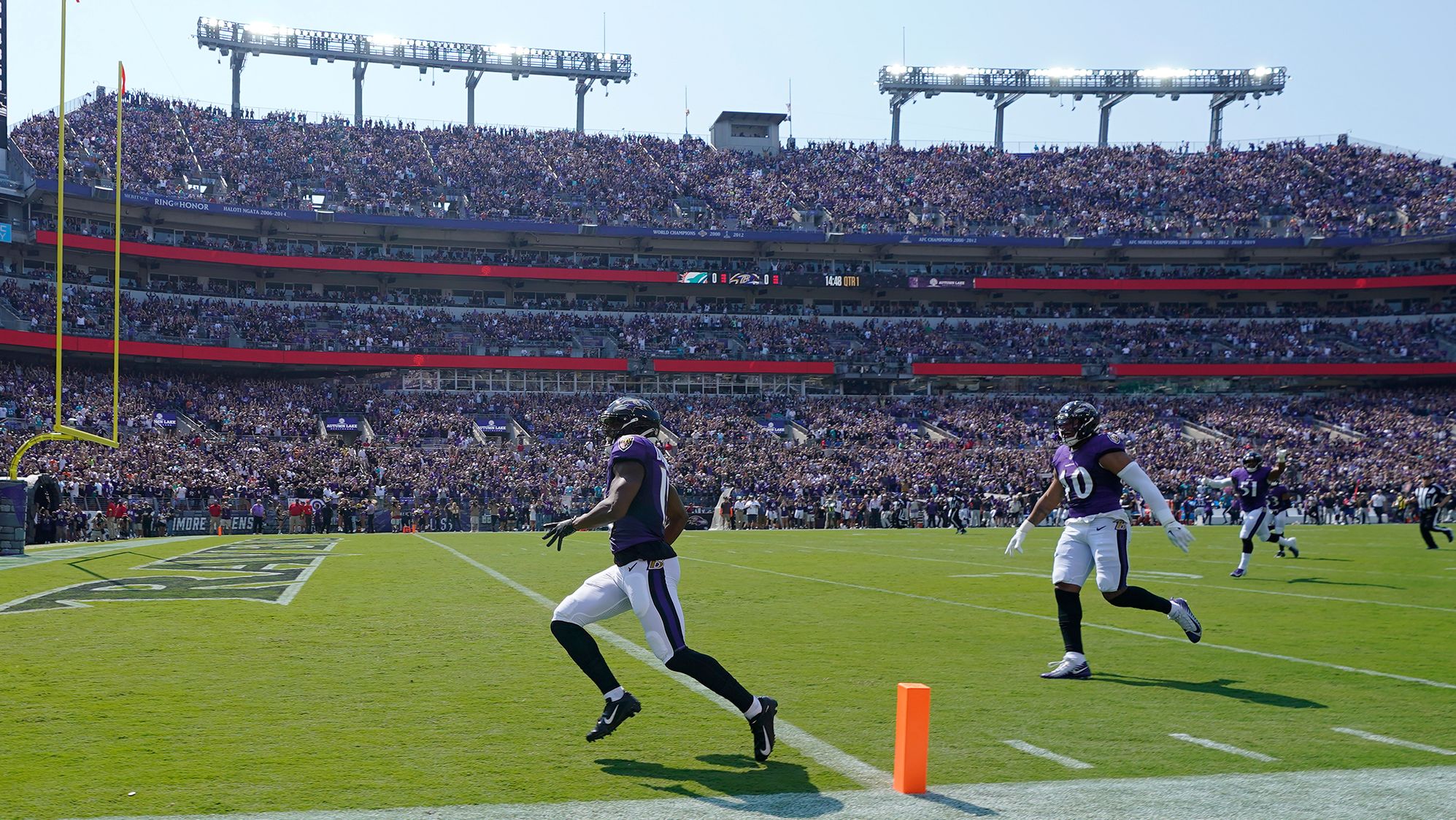 Baltimore Ravens wide receiver Devin Duvernay gave the home crowd something to cheer for when he returned the opening kickoff 103 yards to score a touchdown against the Miami Dolphins on September 18. Despite the feat, the Ravens went on to lose 42-38 after being outscored by 25 in the fourth quarter.