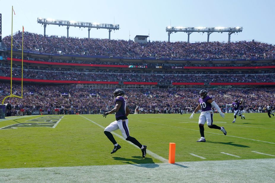 Baltimore Ravens wide receiver Devin Duvernay gave the home crowd something to cheer for when he returned the opening kickoff 103 yards to score a touchdown against the Miami Dolphins on September 18. Despite the feat, the Ravens went on to lose 42-38 after being outscored by 25 in the fourth quarter.