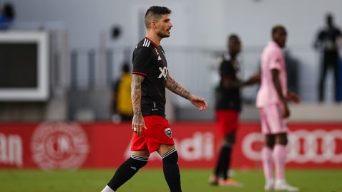 DC United forward Taxiarchis Fountas is subbed off against Inter Miami during the second half at Audi Field on September 18.
