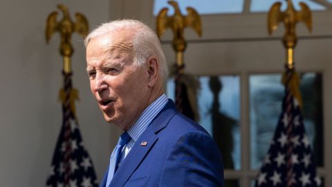 United States President Joe Biden announces that the rail companies and unions have reached a tentative agreement to avoid a rail strike in the Rose Garden of the White House on September 15, 2022. 