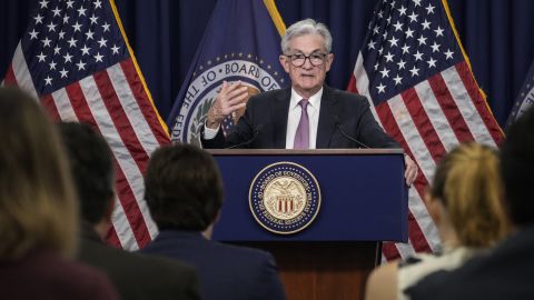 El president de la Fed, Jerome Powell, parla durant una conferència de premsa després d'una reunió del Comitè Federal del Mercat Obert al juliol.
