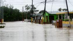 A flooded street is seen after the passage of hurricane Fiona in Salinas, Puerto Rico, on September 19, 2022. - Hurricane Fiona smashed into Puerto Rico, knocking out the US island territory's power while dumping torrential rain and wreaking catastrophic damage before making landfall in the Dominican Republic. (Photo by Jose Rodriguez / AFP) (Photo by JOSE RODRIGUEZ/AFP via Getty Images)