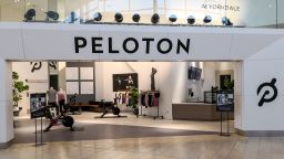 Toronto, Canada - February 10, 2019: Peloton store in the mall in Toronto, Canada. Peloton is a New York City based exercise equipment and media company.