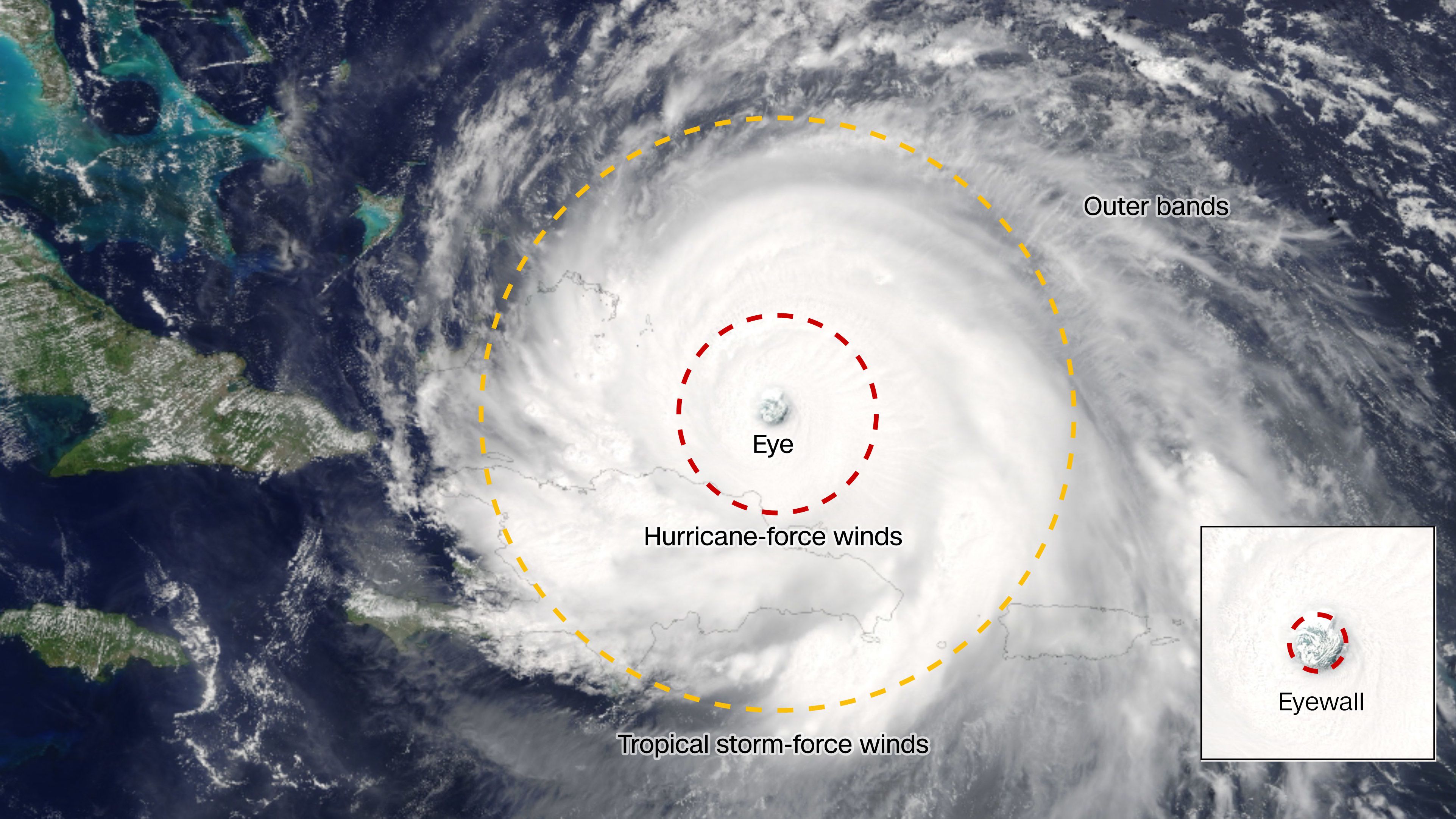 Footage shows intensity of Hurricane Harvey's 'eye wall
