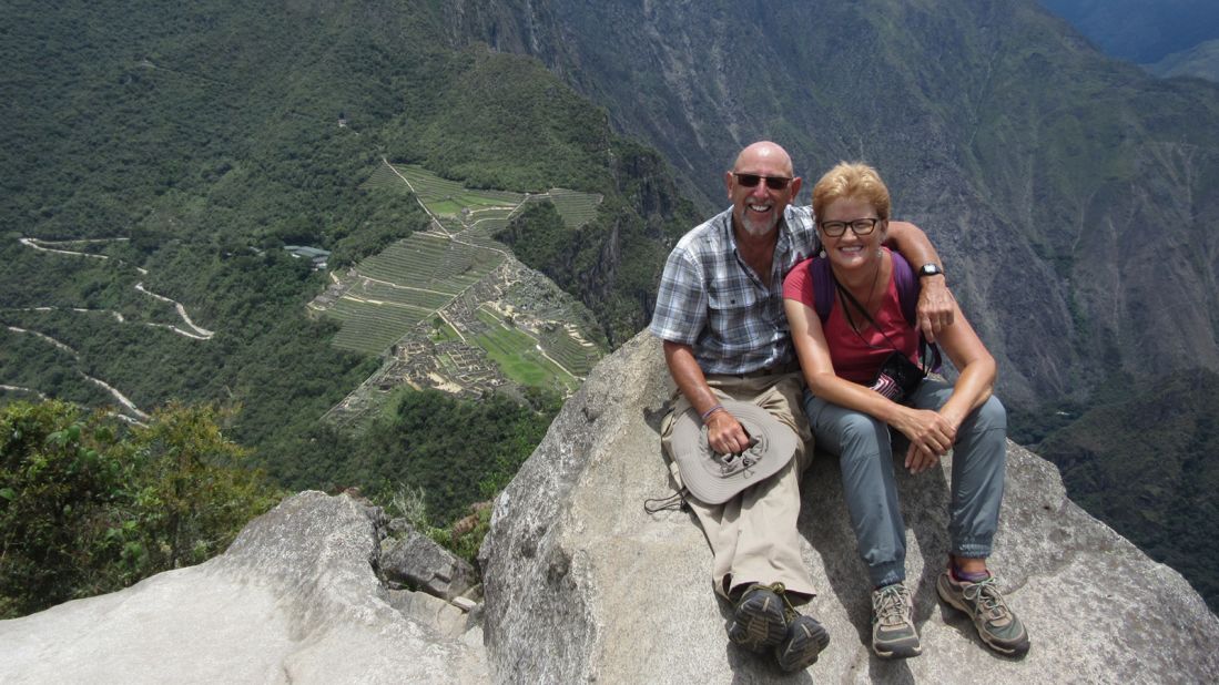 <strong>Just go for it:</strong> Annie and Steven, pictured here at Machu Picchu, say their motto has remained the same throughout the decades: "Just go for it." "Life's too short not to," says Annie.