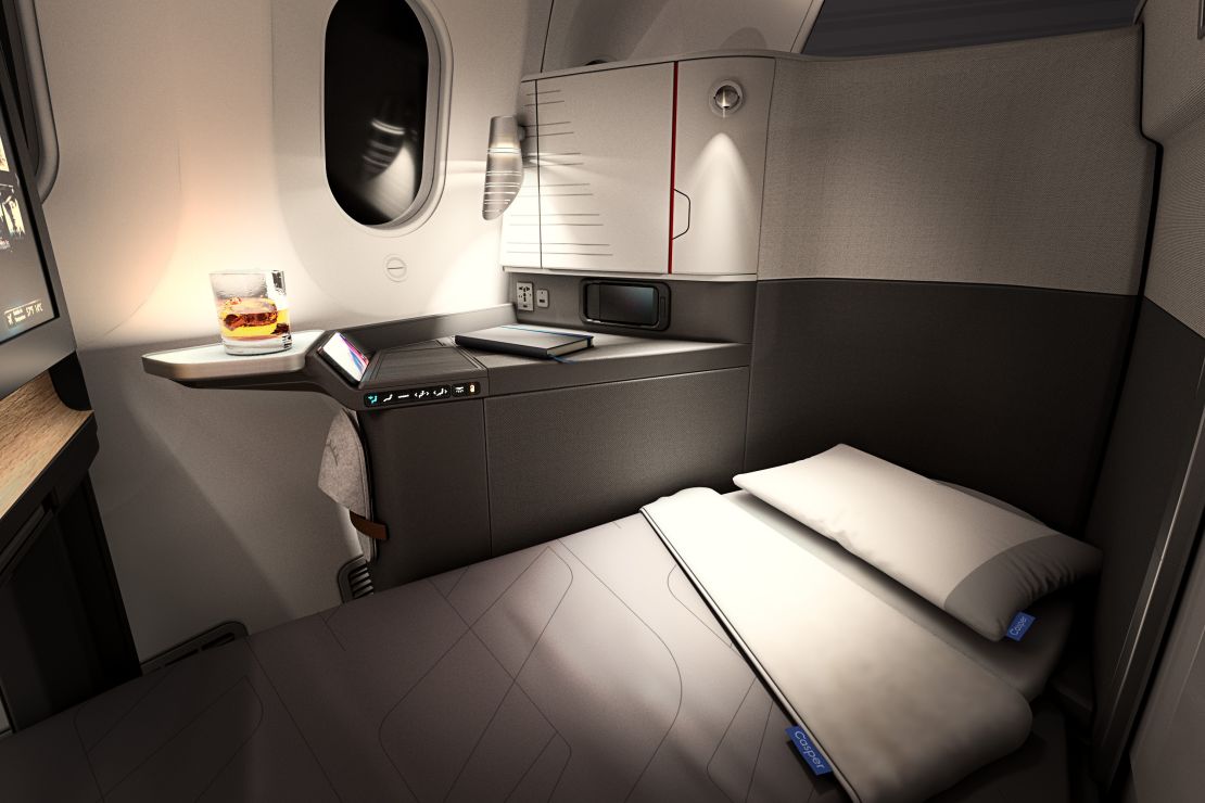 The Flagship Suite on the Boeing 787-9 will feature lie-flat seating that can convert to a chaise lounge position.