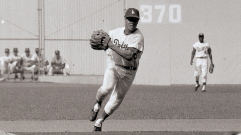 Maury Wills, seen present  successful  1965, appeared successful  4  World Series with the Dodgers.