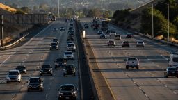 Traffic on Interstate 80 in Crockett, California, US, on Thursday, June 9, 2022. Stratospheric Fuel prices have broken records for at least seven days with the average cost of fuel per gallon hitting $4.96 as of June 8, according to the American Automobile Association. 