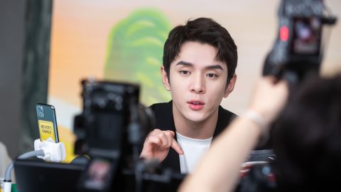 E-commerce livestreamer Austin Li Jiaqi introduces goods to his online fans.