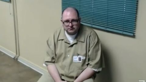 This screen shot from a Zoom video hearing shows Michael Carneal on Tuesday at Kentucky State Reformatory in La Grange.