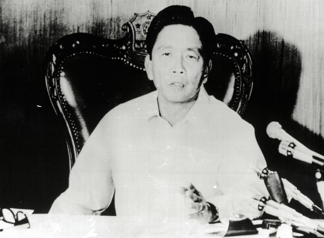Ferdinand E. Marcos Snr. announces to the public that the Philippines has declared a state of martial law on Sept. 23, 1972. 