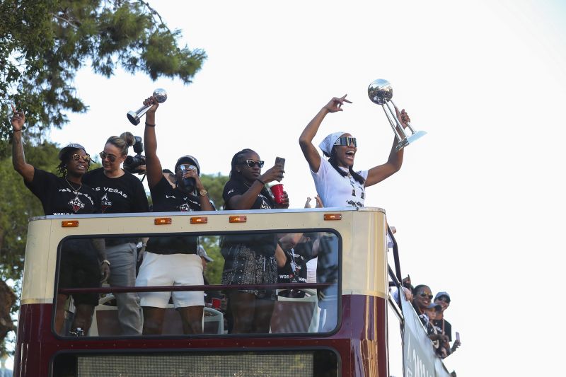 Las Vegas Aces celebrate WNBA title in style with championship parade on the Strip | CNN