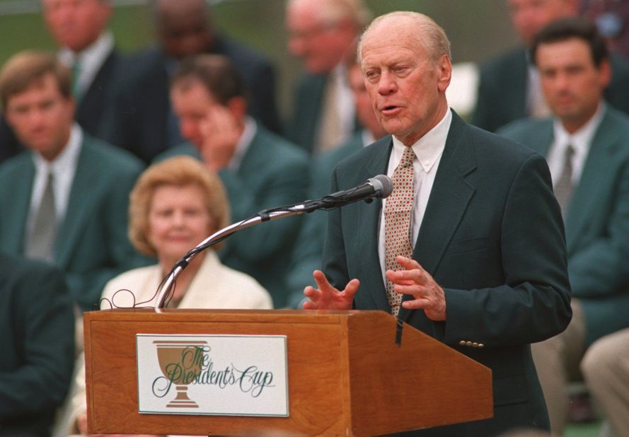 Former US President Gerald R. Ford (pictured) served as the honorary chairman for the inaugural Presidents Cup, hosted at Robert Jones Trent Golf Club in Gainsville, Virginia in September 1994.