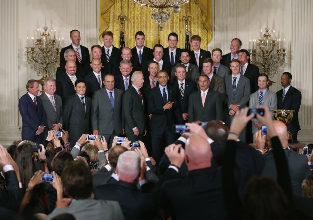 Team USA clocked its fifth successive victory as Muirfield Village Golf Club, Ohio, hosted the 10th edition of the Presidents Cup, in 2013. President Barack Obama served as honorary chairman for the second time, and welcomed both rosters to the White House the following year.