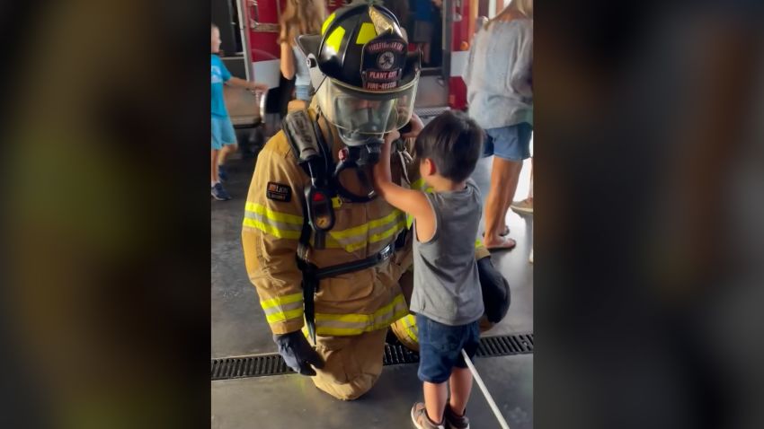 blind boy sees firefighter