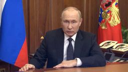 Russian President Vladimir Putin makes an address on the conflict with Ukraine, in Moscow, Russia, in this still image taken from video released September 21, 2022.