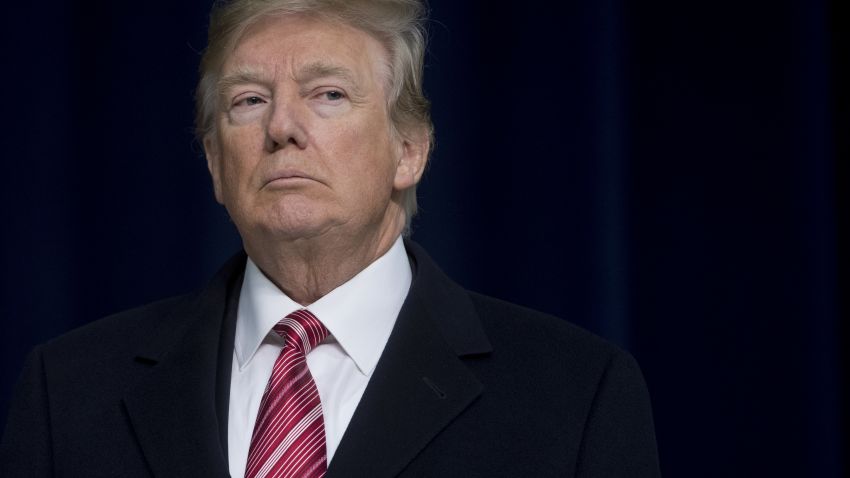 US President Donald Trump speaks during a retreat with Republican lawmakers at Camp David in Thurmont, Maryland, January 6, 2018. / AFP PHOTO / SAUL LOEB        (Photo credit should read SAUL LOEB/AFP via Getty Images)