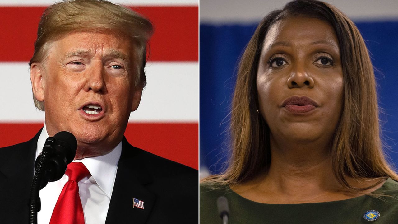Former President Donald Trump and New York Attorney General Letitia James. 