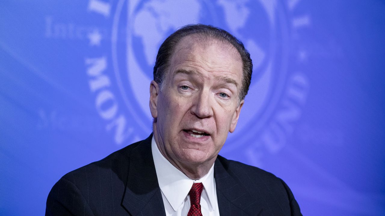 World Bank Group President David Malpass speaking at a press conference on March 4, 2020 in Washington, DC. 