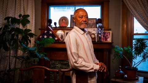 Don Samuels, the moderate Democrat who nearly unseated US Rep. Ilhan Omar on August 9, photographed in his home in north Minneapolis.