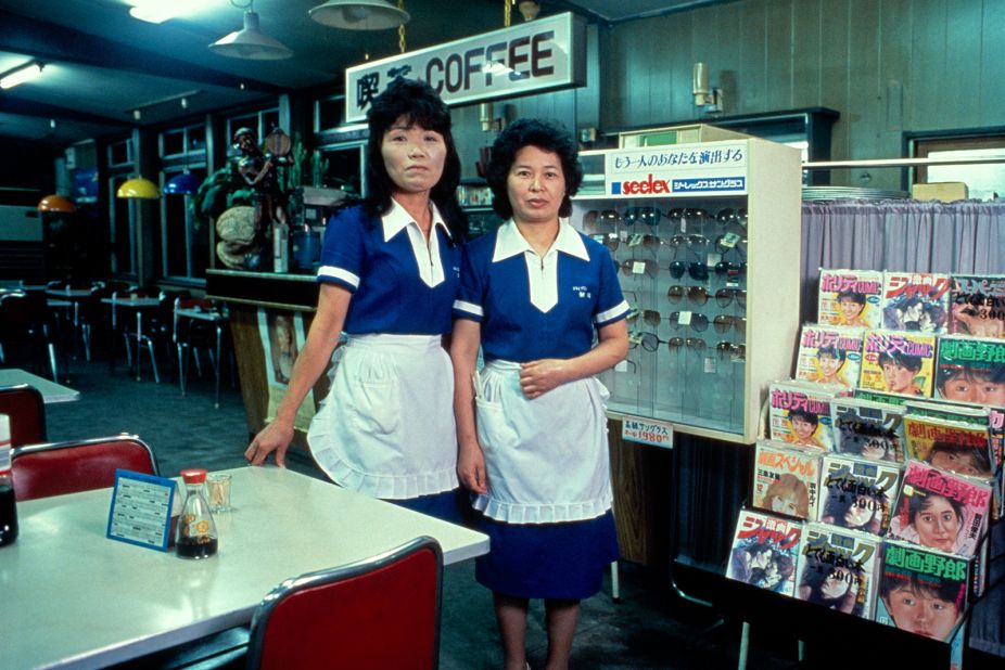 Waitresses at a rest stop in Shizuoka, Japan, in 1988.