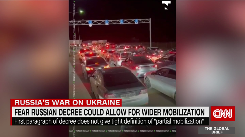 See Giant Line Of Cars Trying To Flee Russia Cnn