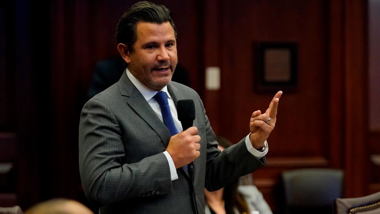 Florida Sen. Jason W. B. Pizzo speaks during a legislative session at the Florida State Capitol, March 10, 2022, in Tallahassee.