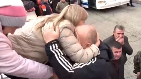 Russian families say good-bye as men leave for military service in Neryungri, Sakha Republic, Russia. 