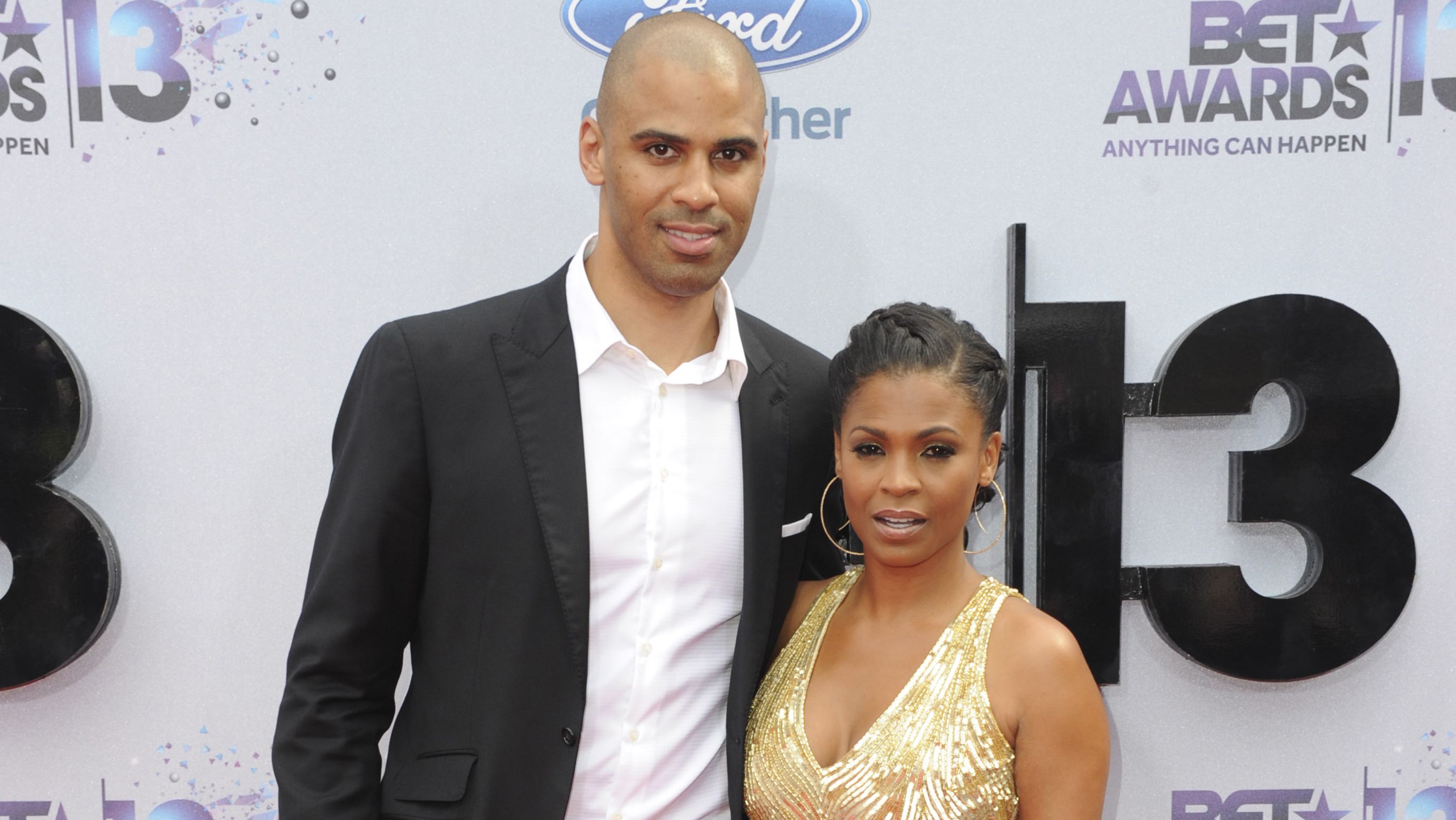 Former basketball player Ime Udoka and Nia Long attend 2013 BET Awards - Arrivals at Nokia Plaza L.A. LIVE on June 30, 2013 in Los Angeles, California.
