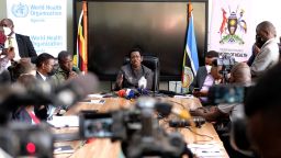 Ugandan Ministry of Health holds a press conference in Kampala, Uganda, Sept. 20, 2022.