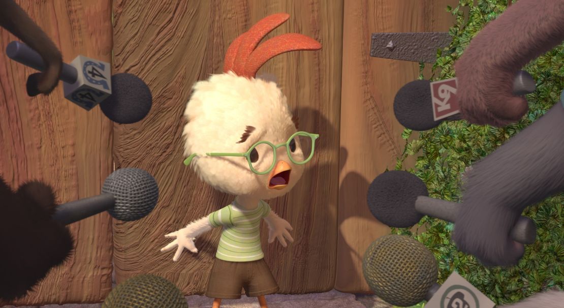 The title character in 2005's animated "Chicken Little" faces ridicule after warning that the sky is falling.