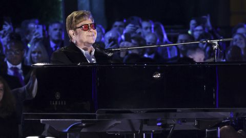 Sir Elton John performs during an event on the South Lawn of the White House on September 23.