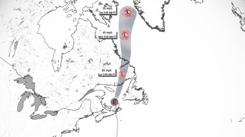 Fiona's track, as of about 10 a.m. ET Saturday.