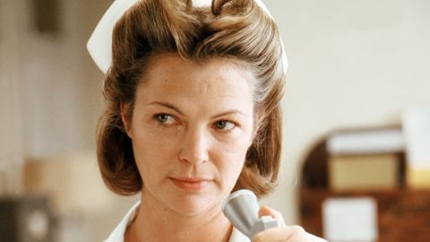 American actress Louise Fletcher as Nurse Ratched in "One Flew Over The Cuckoo's Nest," directed by Milos Forman, 1975.