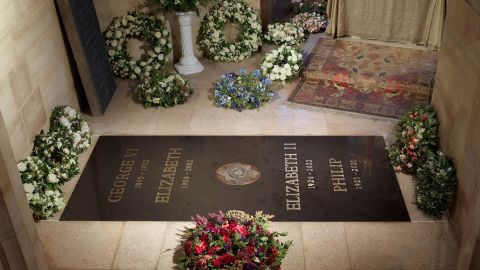 The final resting place of Queen Elizabeth II is shown at the King George VI Memorial Chapel at Windsor Castle.