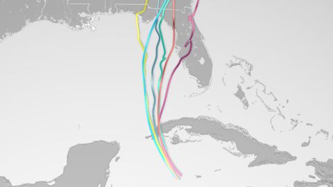 Here are the different forecast scenarios based on which forecast model you choose. There's still uncertainty in Ian's track.