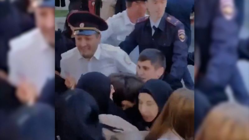 Video shows Russian police pushing protesters as opposition grows