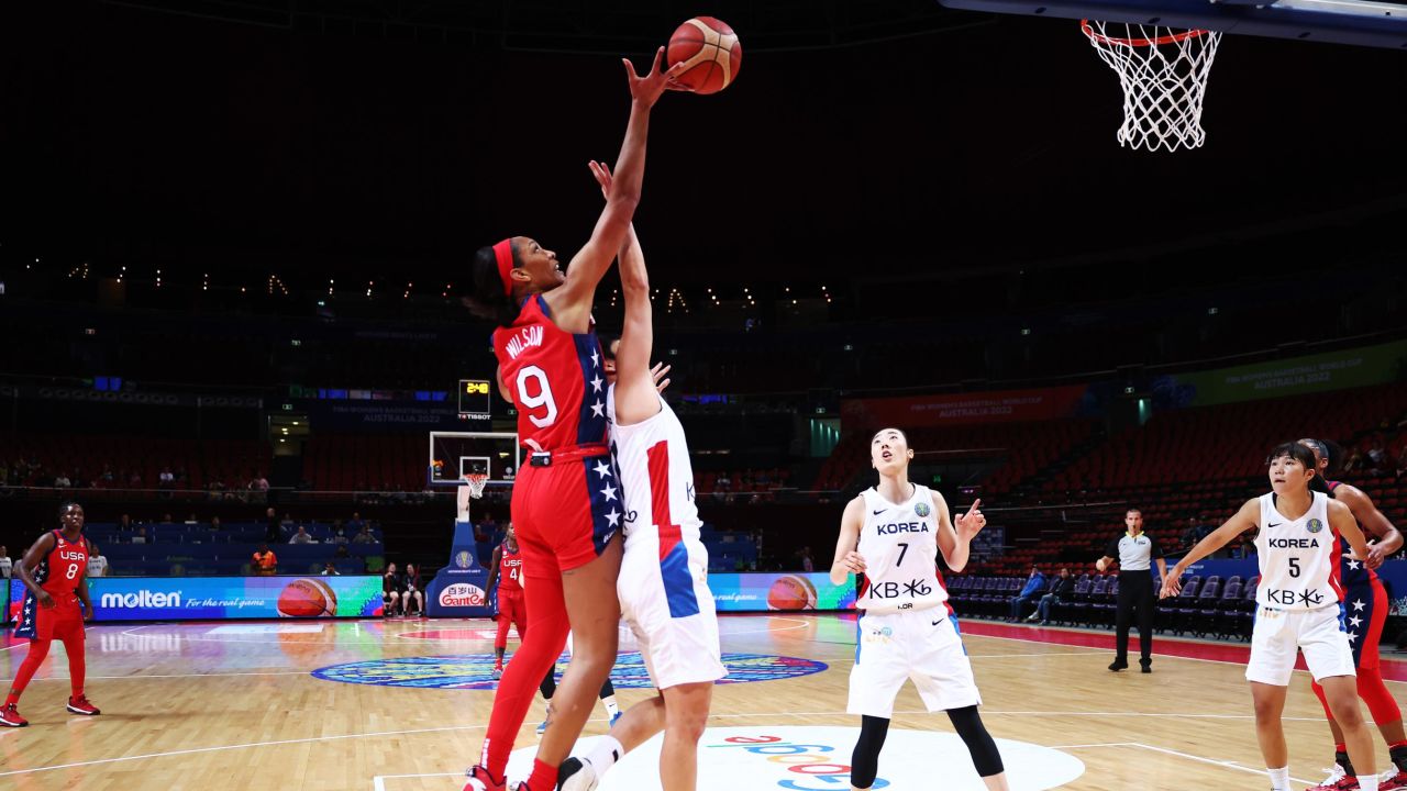 Wilson in action during the Women's Basketball World Cup Group A match between Korea and USA.