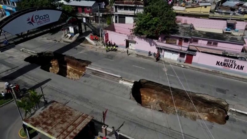 Two missing after massive sinkholes open up in Guatemala