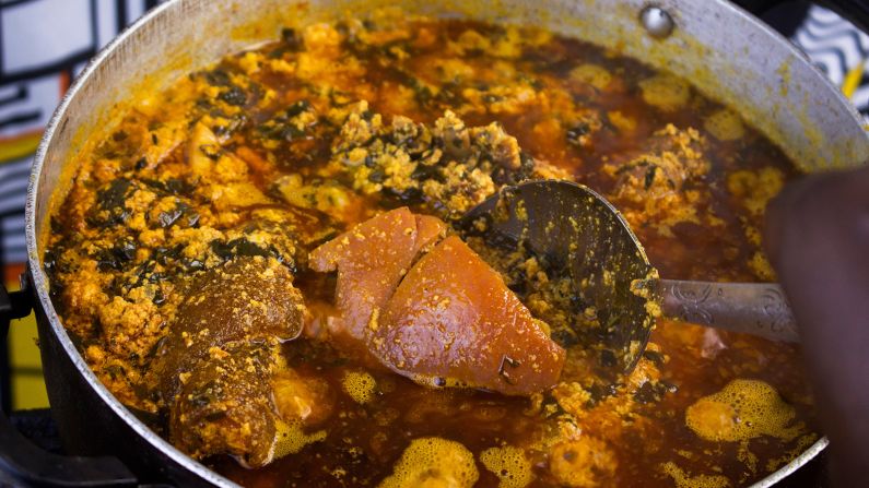 <strong>Egusi soup, Nigeria: </strong>Scotch bonnet peppers bring the heat to Nigeria's famous spicy soup. Egusi is made by pounding the seeds from the egusi melon, an indigenous West African fruit that's related to the watermelon. 