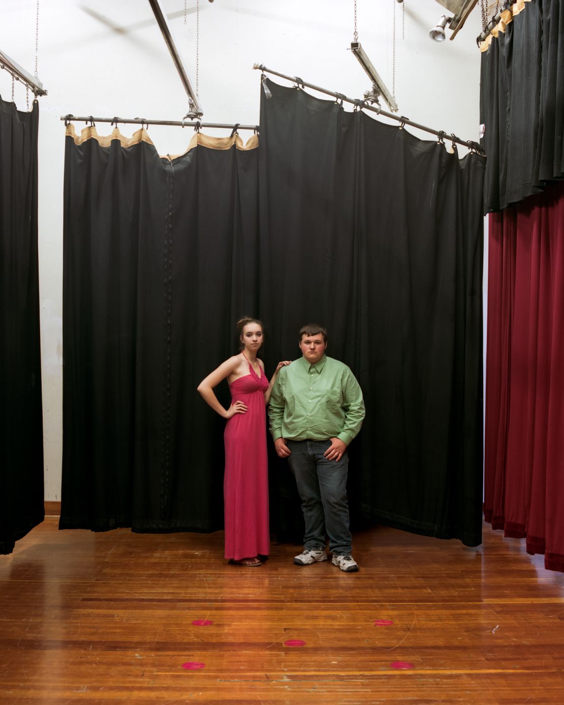 Bliss prom queen and king Jessica and Brandon, photographed at their school's gymnasium in 2014.