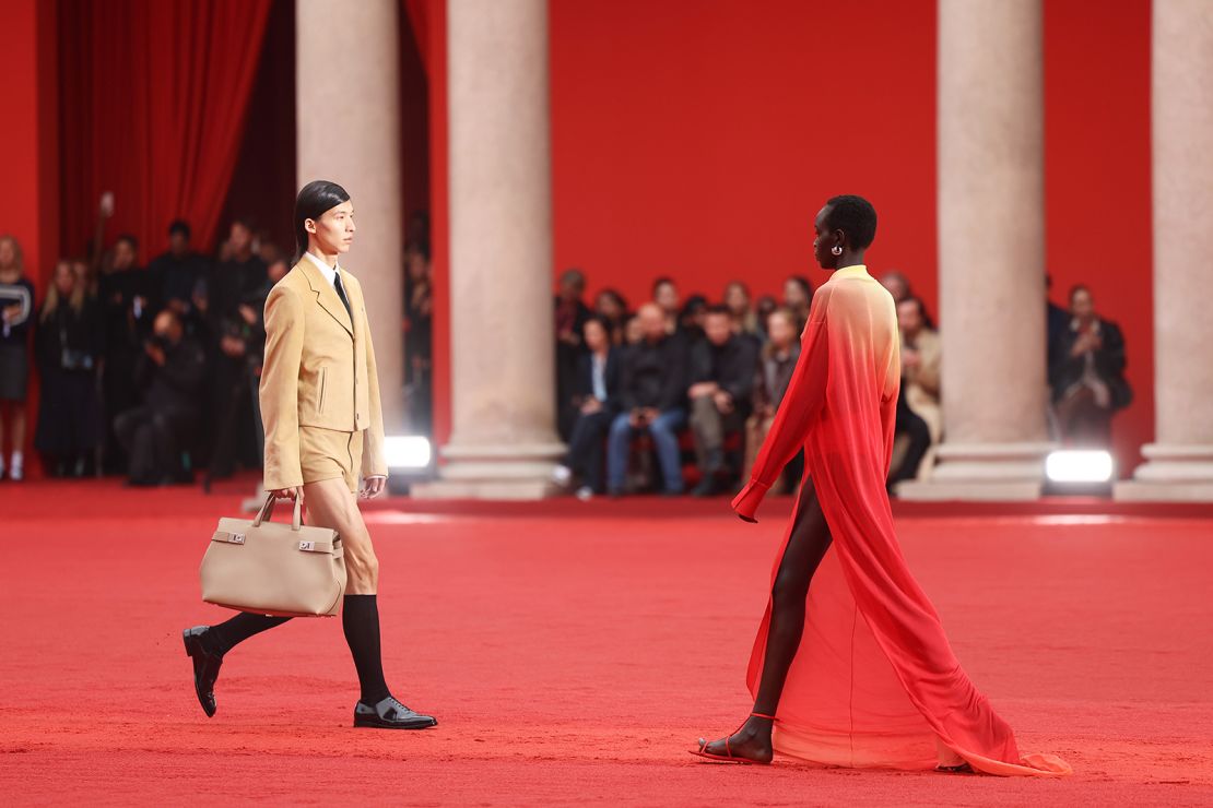 Maximillian Davis presented his first collection for Salvatore Ferragamo in the Catholic seminary of Milan.