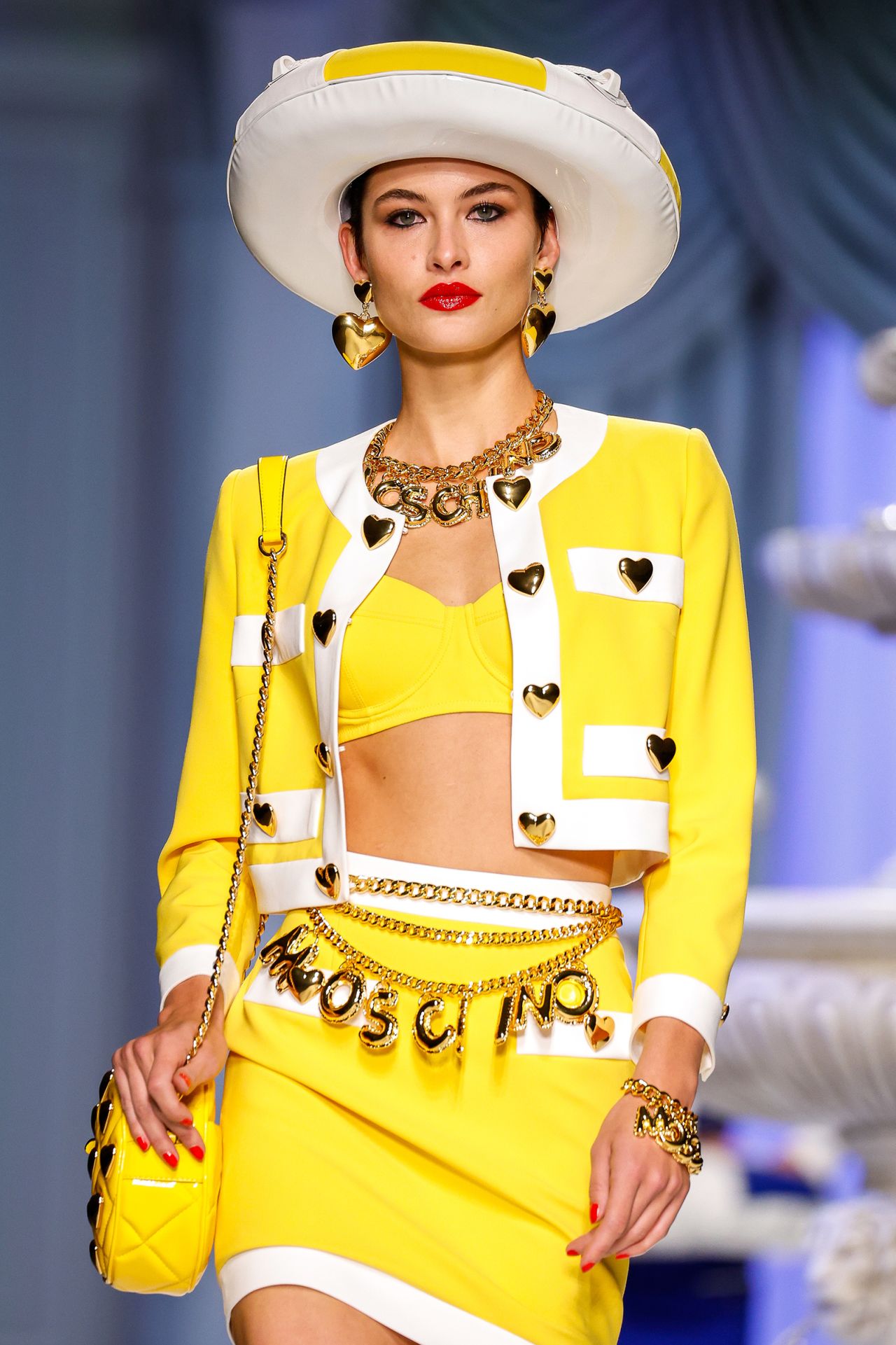 Moschino's designs focused on escapism and levity.