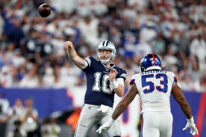 Dallas Cowboys give New York Giants first loss of the season behind backup quarterback Cooper Rush