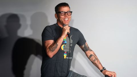 Steve-O performs astatine  The Stress Factory Comedy Club connected  December 7, 2021 successful  New Brunswick, New Jersey.