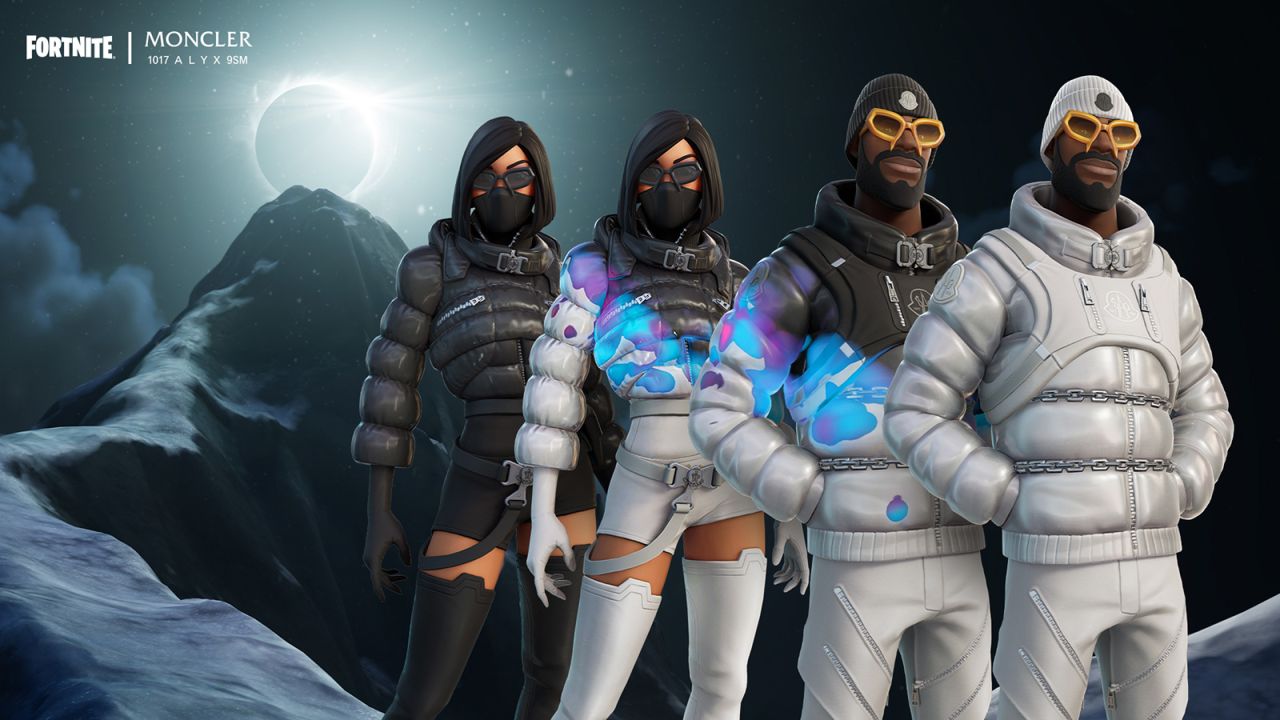 Fortnite has partnered with Moncler and Balenciaga on creative outfits that can react to gaming environments, like Moncler's altitude-adjusting garments.