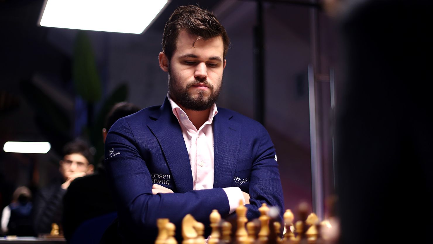 Magnus Carlsen of Norway competes against Daniil Dubov of Russia during the 82nd Tata Steel Chess Tournament on January 16, 2020.