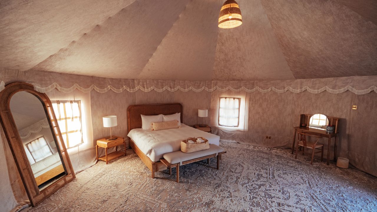 The tents are furnished with luxurious comforts.
